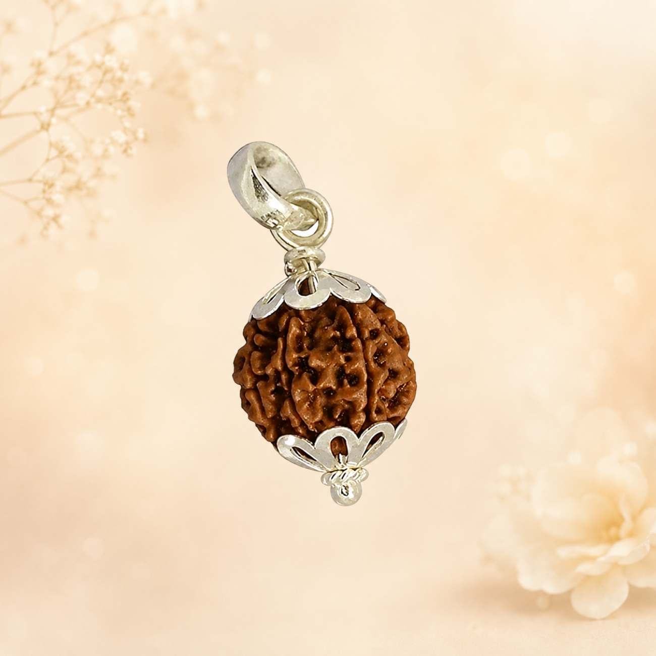 11 Mukhi Rudraksha from Nepal in Silver Caps | Original Eleven Mukhi Rudraksha Pendant
