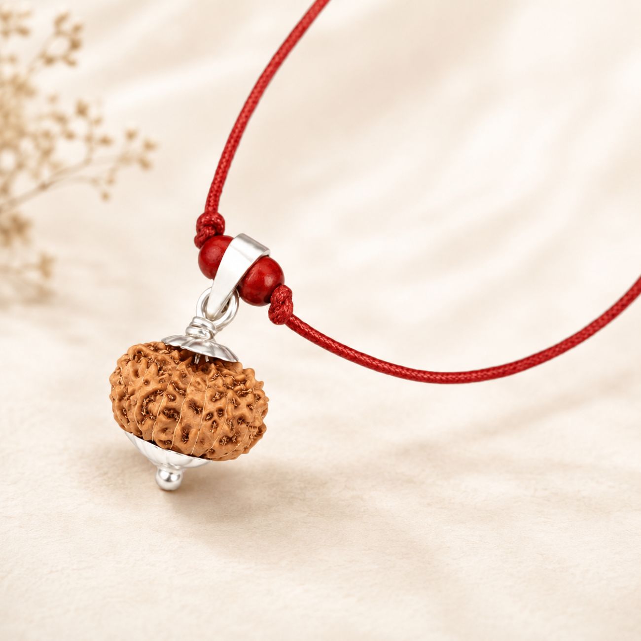 12 Mukhi Rudraksha from Java in Silver Caps | Original Twelve Mukhi Rudraksha Pendant