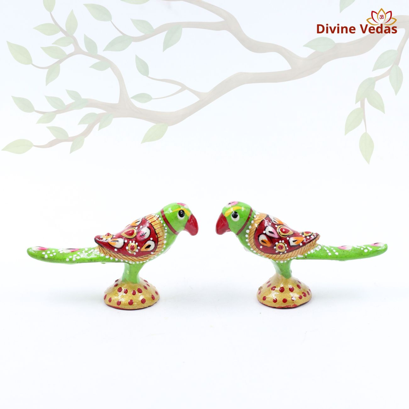 Gujarati Lagna Vidhi Parrot Pair – Traditional Wedding Ritual Decor