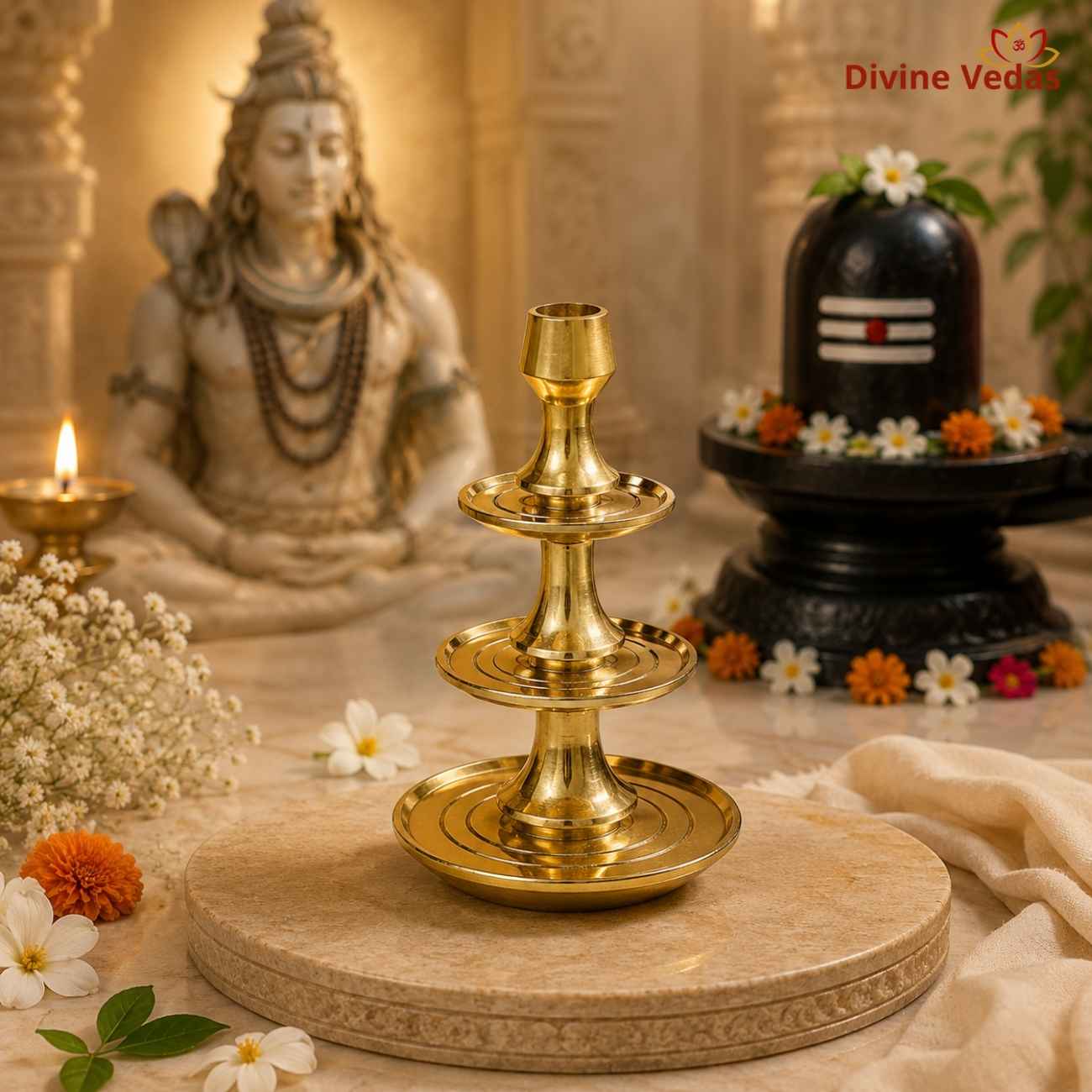 Brass Incense Holder Tower Shape | Decorative Agarbatti Stand for Pooja & Home | Divine Vedas