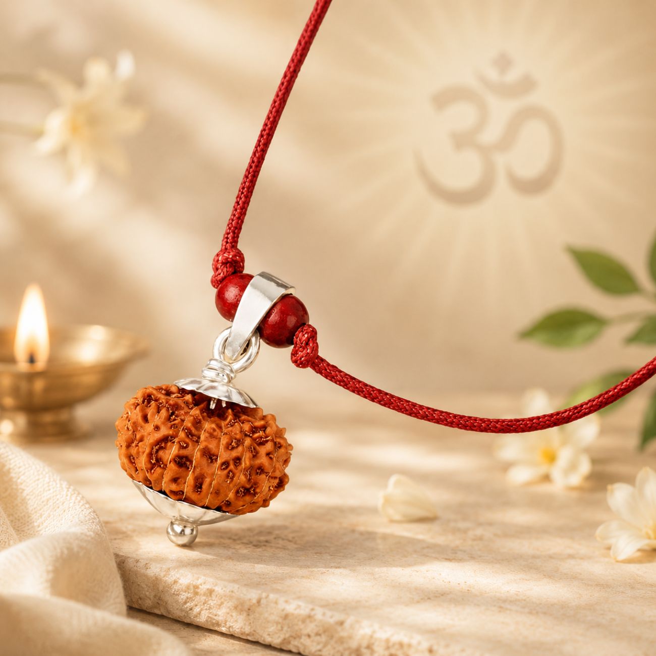 2 Mukhi Rudraksha from Java in Silver Caps | Original Two Mukhi Rudraksha Pendant
