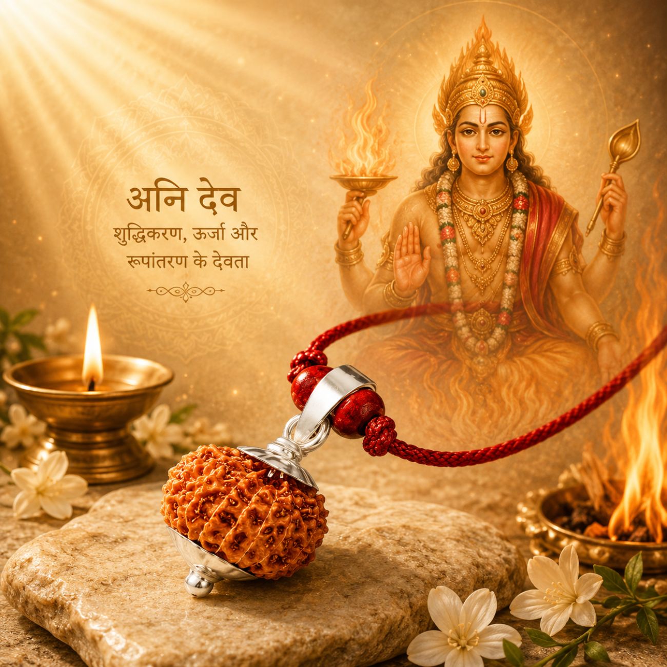 3 Mukhi Rudraksha from Java in Silver Caps | Original Three Mukhi Rudraksha Pendant
