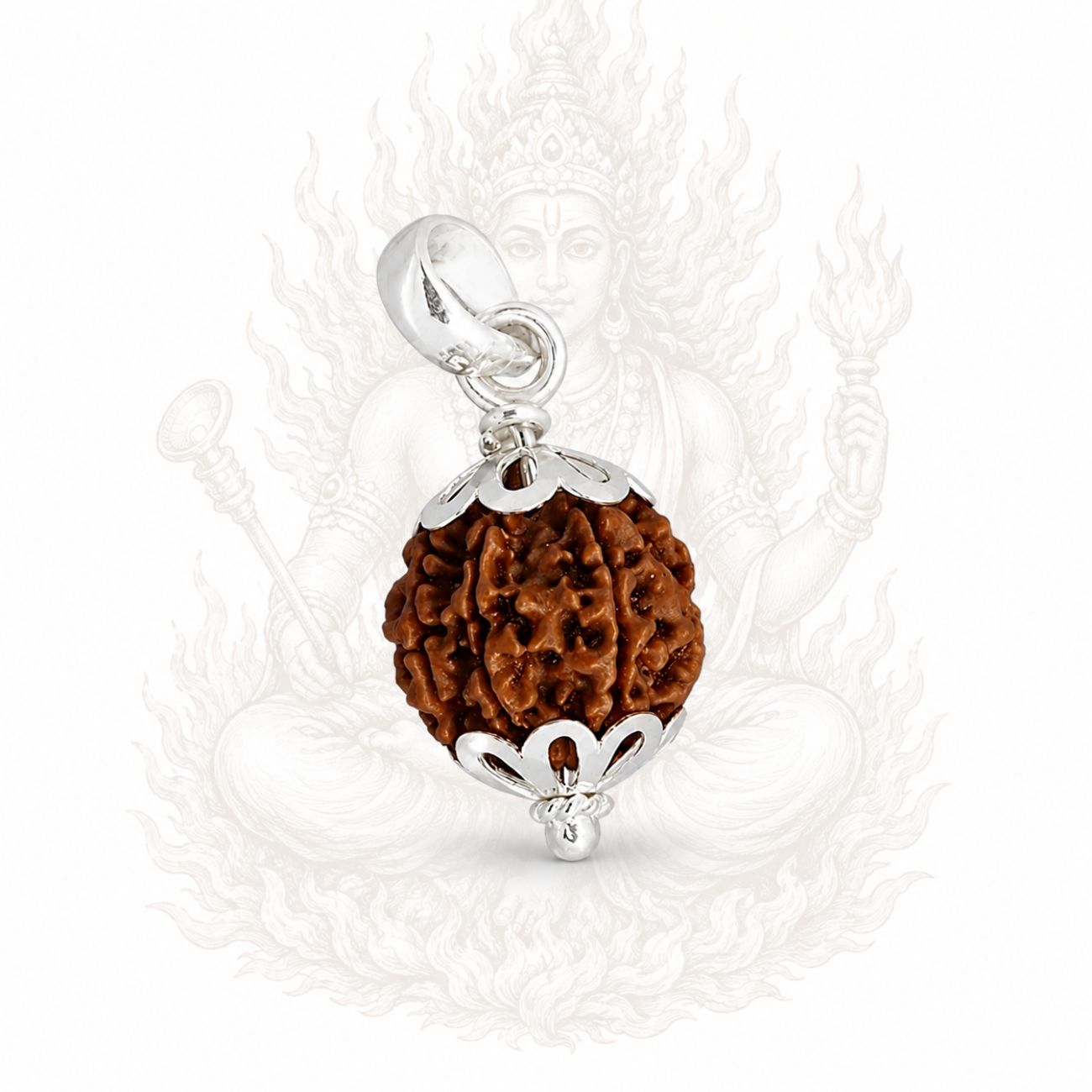 3 (Three) Mukhi Rudraksha From Nepal in Silver caps