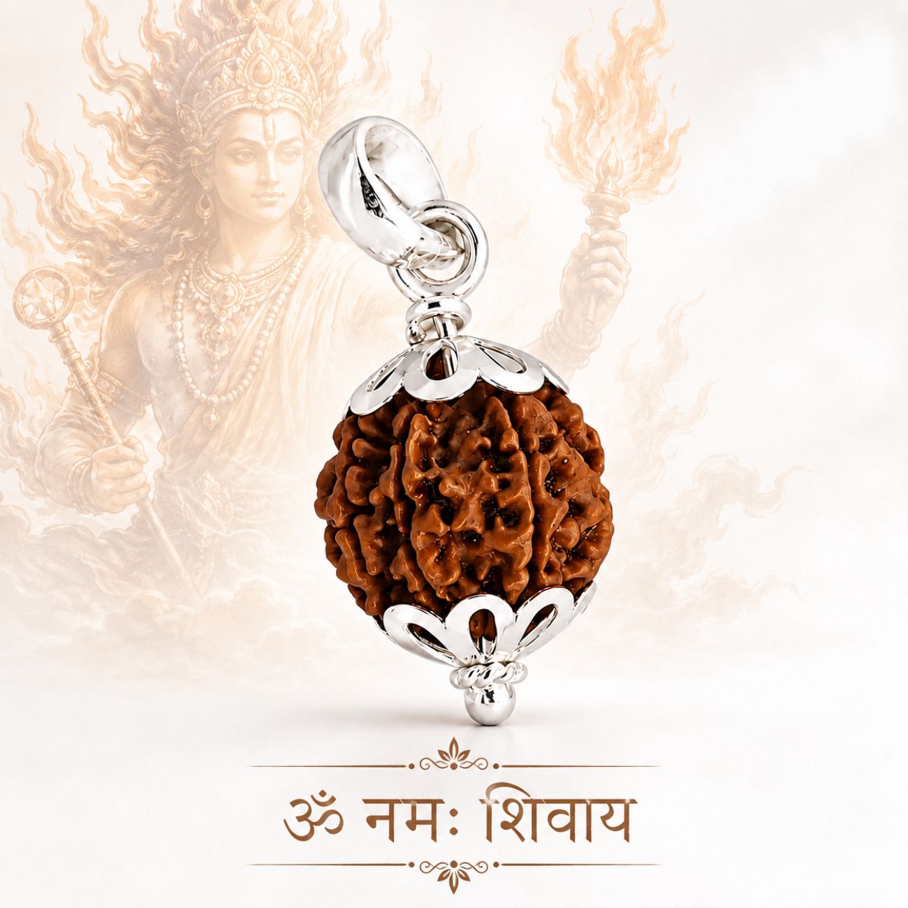 3 (Three) Mukhi Rudraksha From Nepal in Silver caps