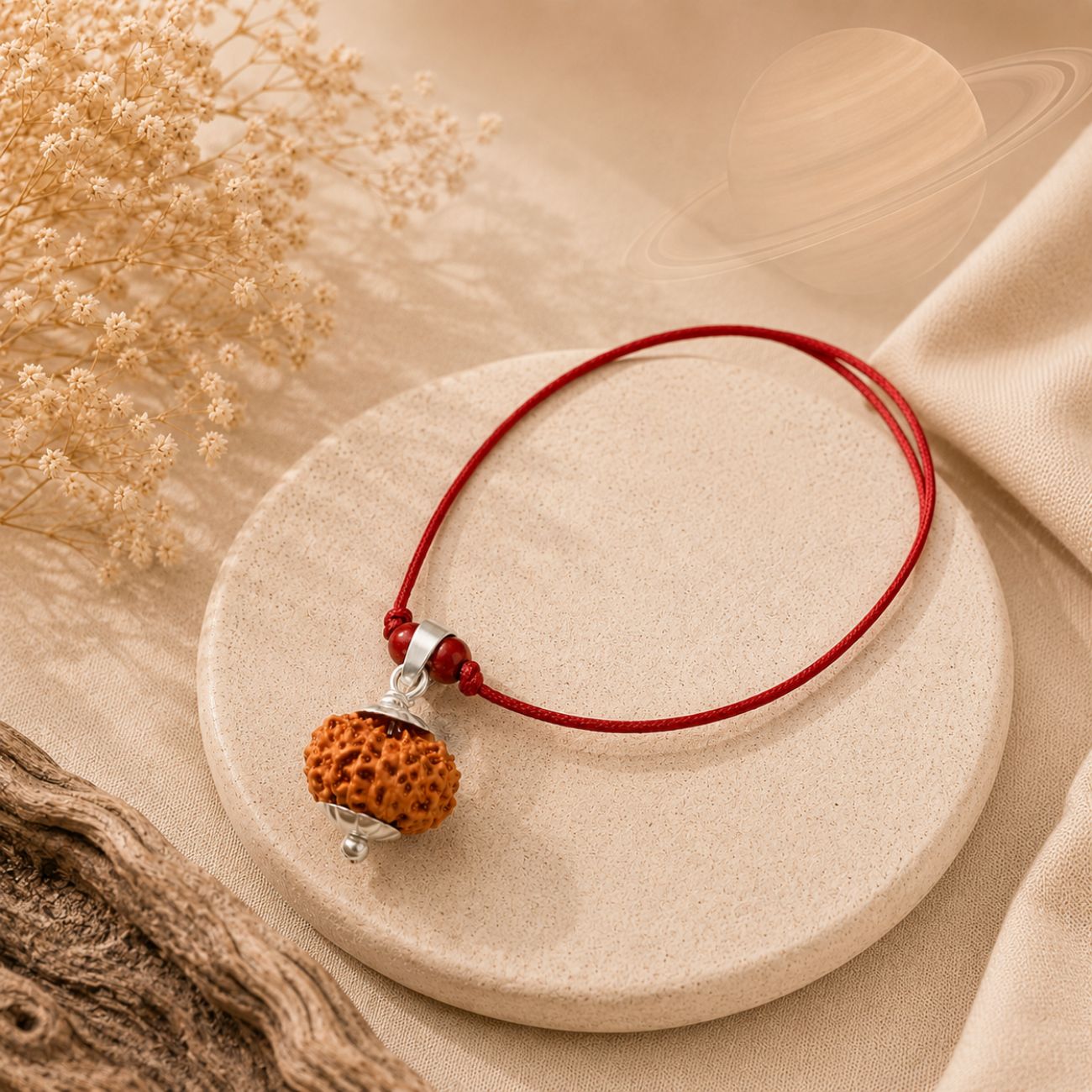 7 Mukhi Rudraksha from Java in Silver Caps | Original Seven Mukhi Rudraksha Pendant