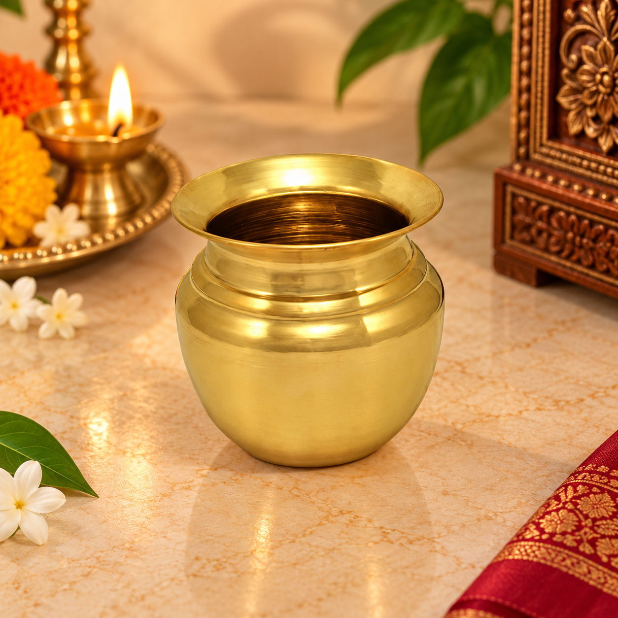 Brass Kalash Lota for Pooja & Hindu Rituals | Divine Vedas