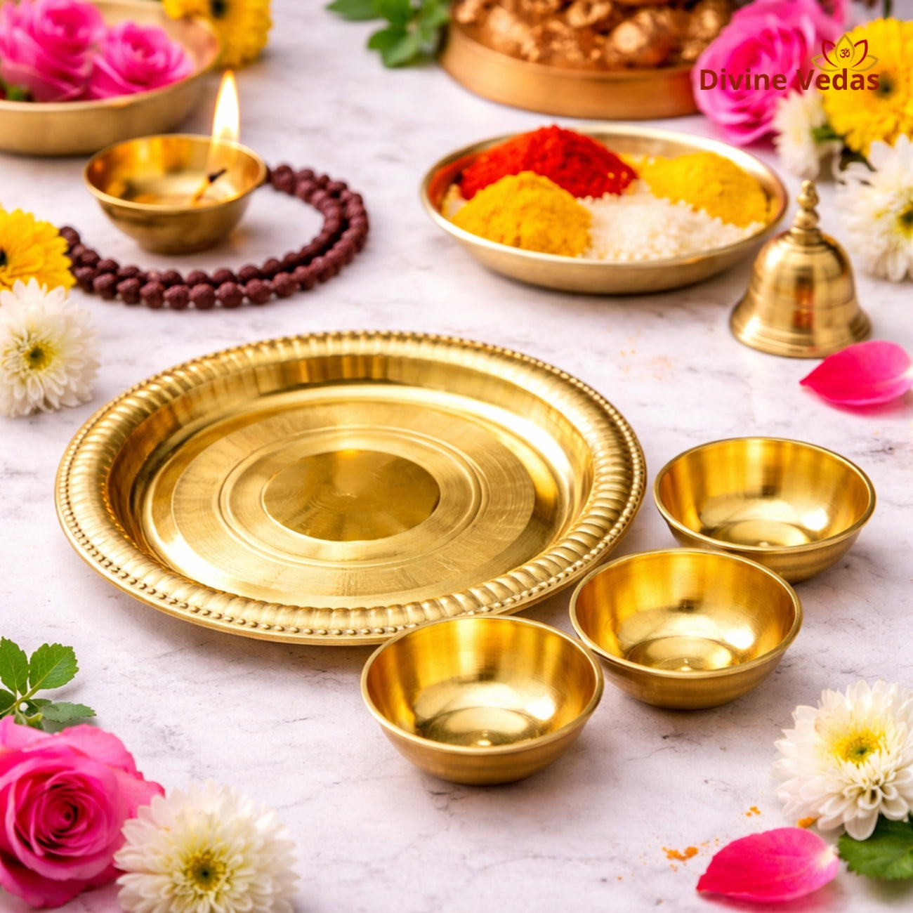Brass Pooja Thali Set