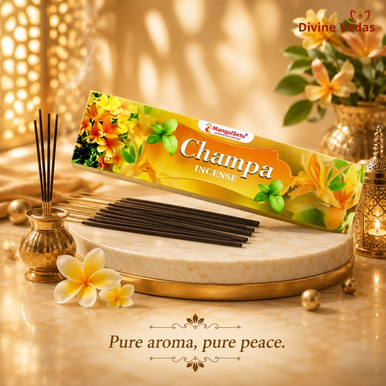 Champa Incense Sticks (Agarbatti) – Premium Floral Fragrance for Puja, Meditation & Home