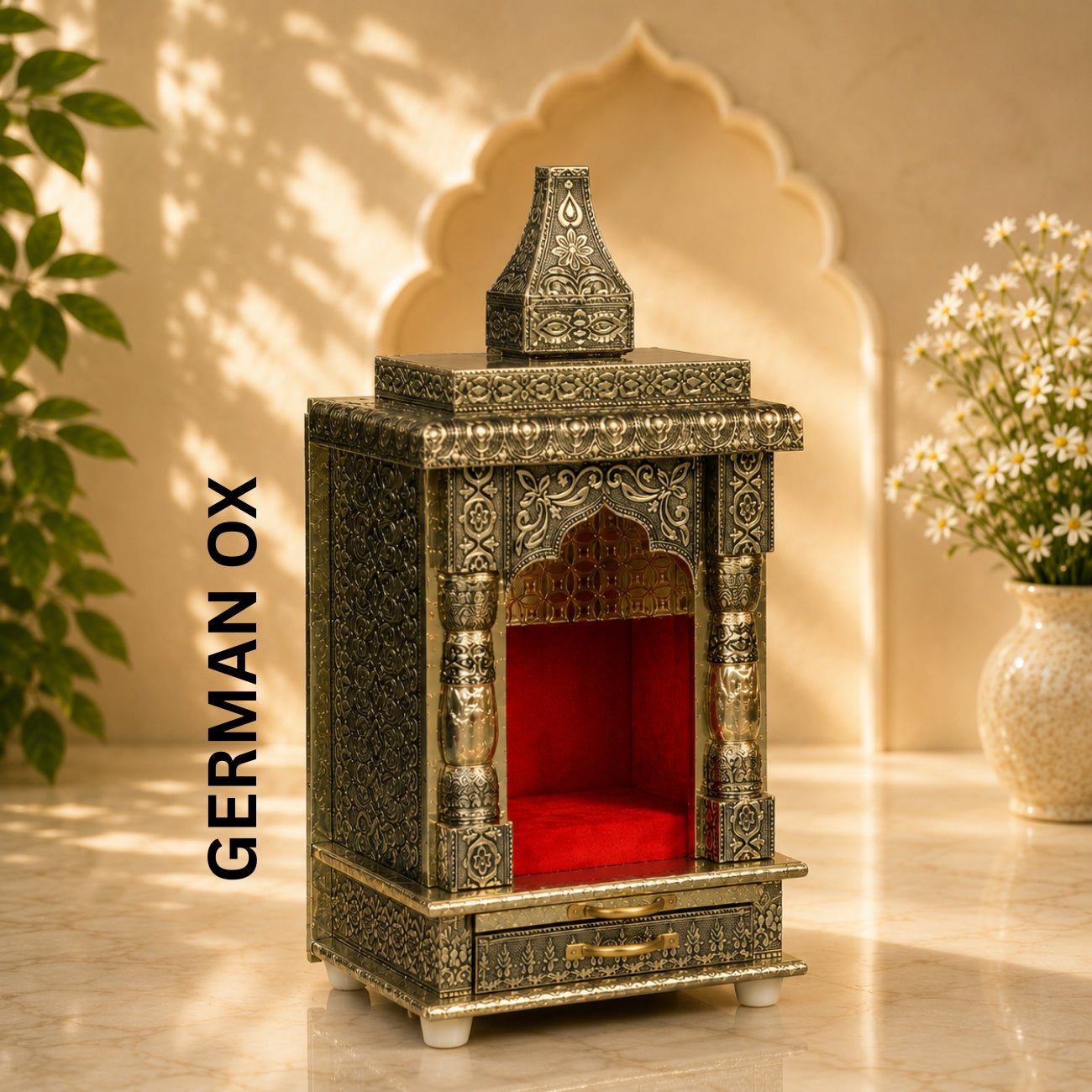 Premium Temple Collection 6 x 8 Inch | Luxury Pooja Mandir for Home