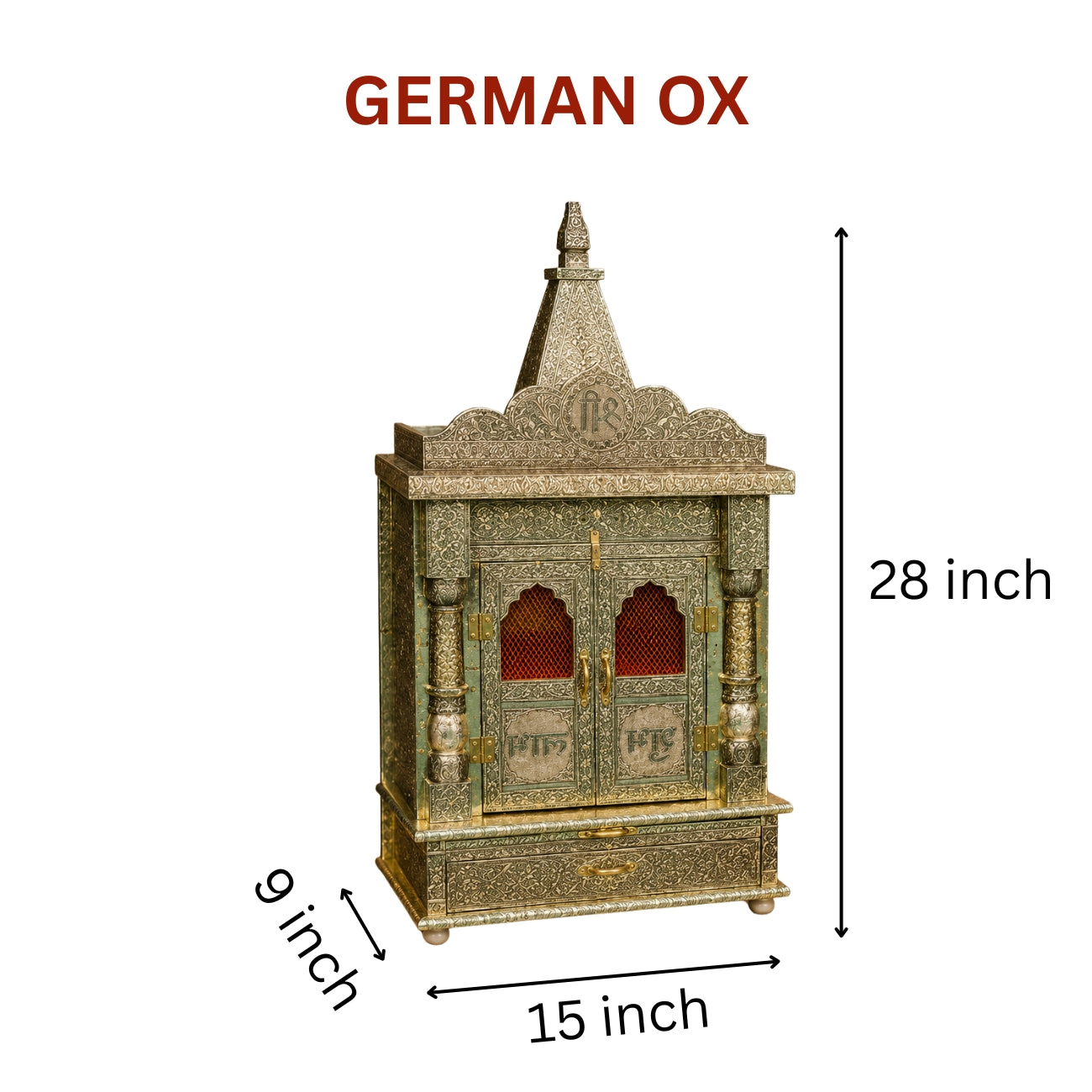 Luxury Handcrafted Pooja Mandir for Home – 9 x 15 Inch