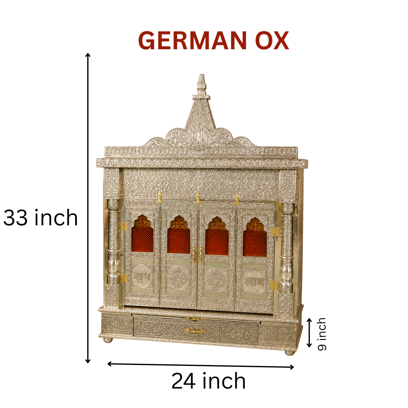 Premium Temple Collection 9 x 24 Inch | Luxury Handcrafted Pooja Mandir