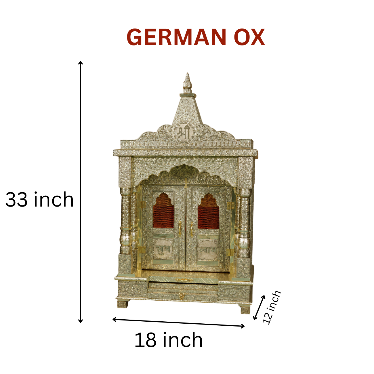 Premium Temple Collection 12 x 18 Inch | Luxury Handcrafted Pooja Mandir for Home