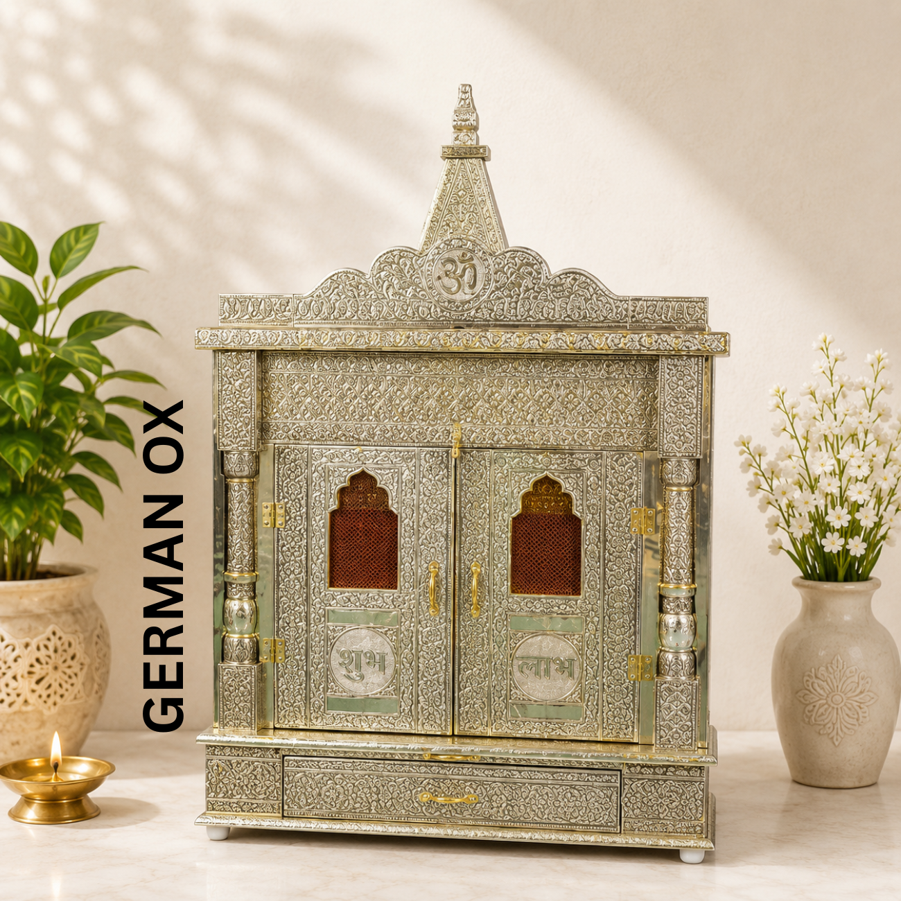 Premium Temple Collection 9 x 21 Inch | Luxury Handcrafted Pooja Mandir for Home