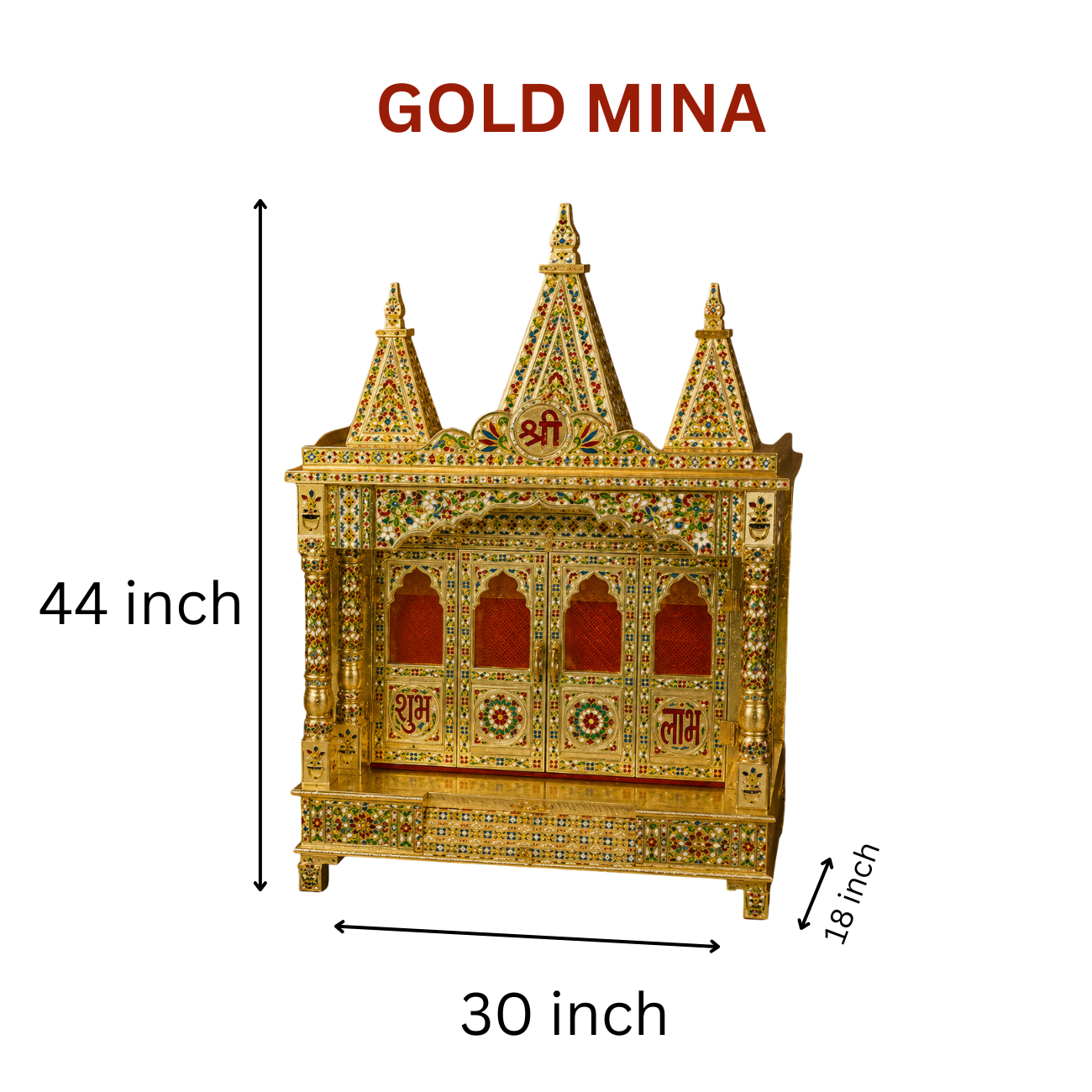 Premium Temple Collection 18 x 30 Inch | Luxury Handcrafted Pooja Mandir for Home