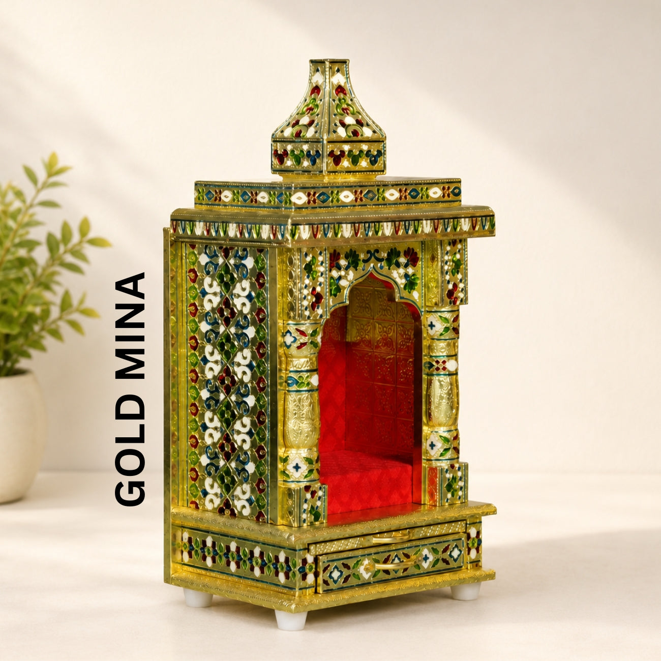 Premium Temple Collection 6 x 8 Inch | Luxury Pooja Mandir for Home