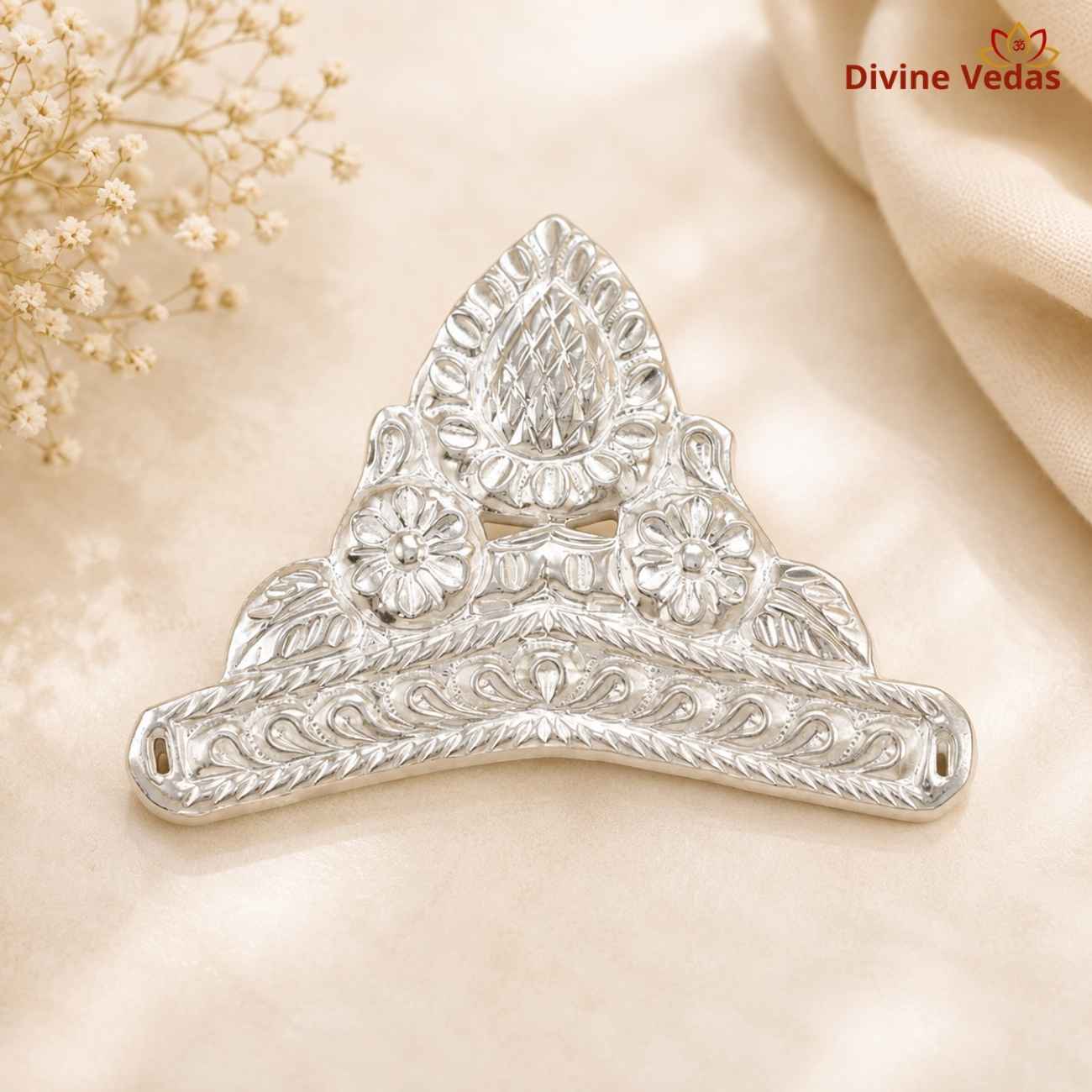 Silver Mukut for Deities 15g | Chandi Crown for God Idol & Murti Shringar | Divine Vedas