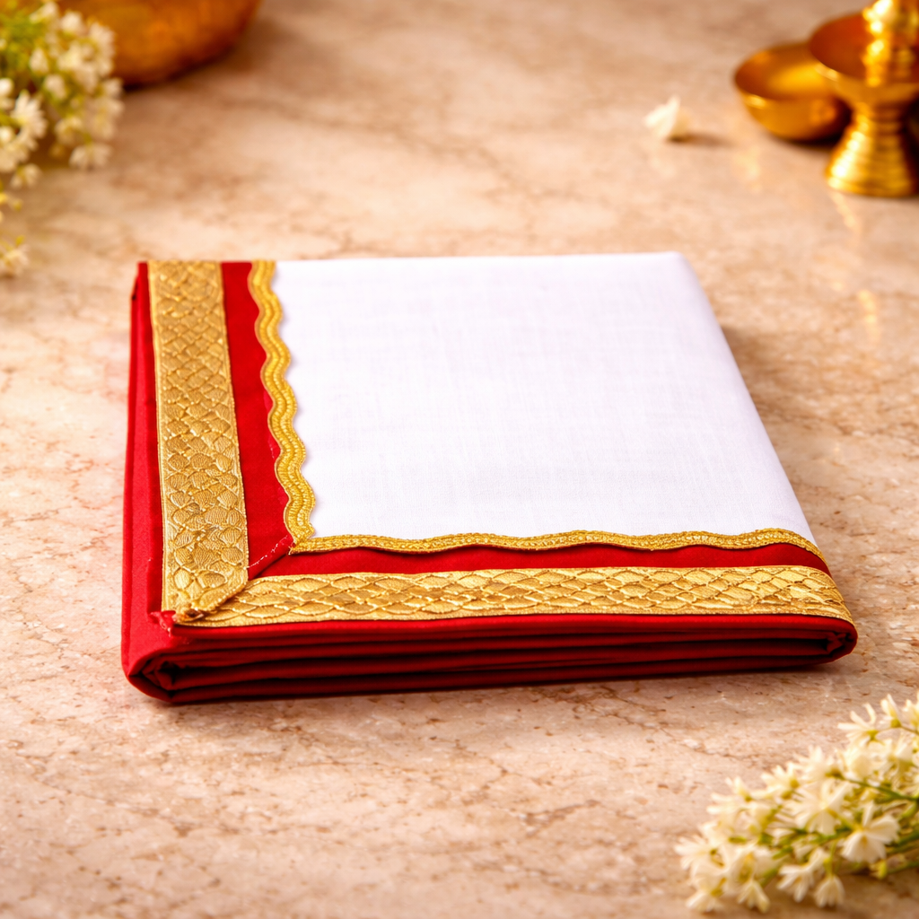 Kumkum Pagla with Red Frame and Golden Edge – Premium Bride Welcome Ritual Decor
