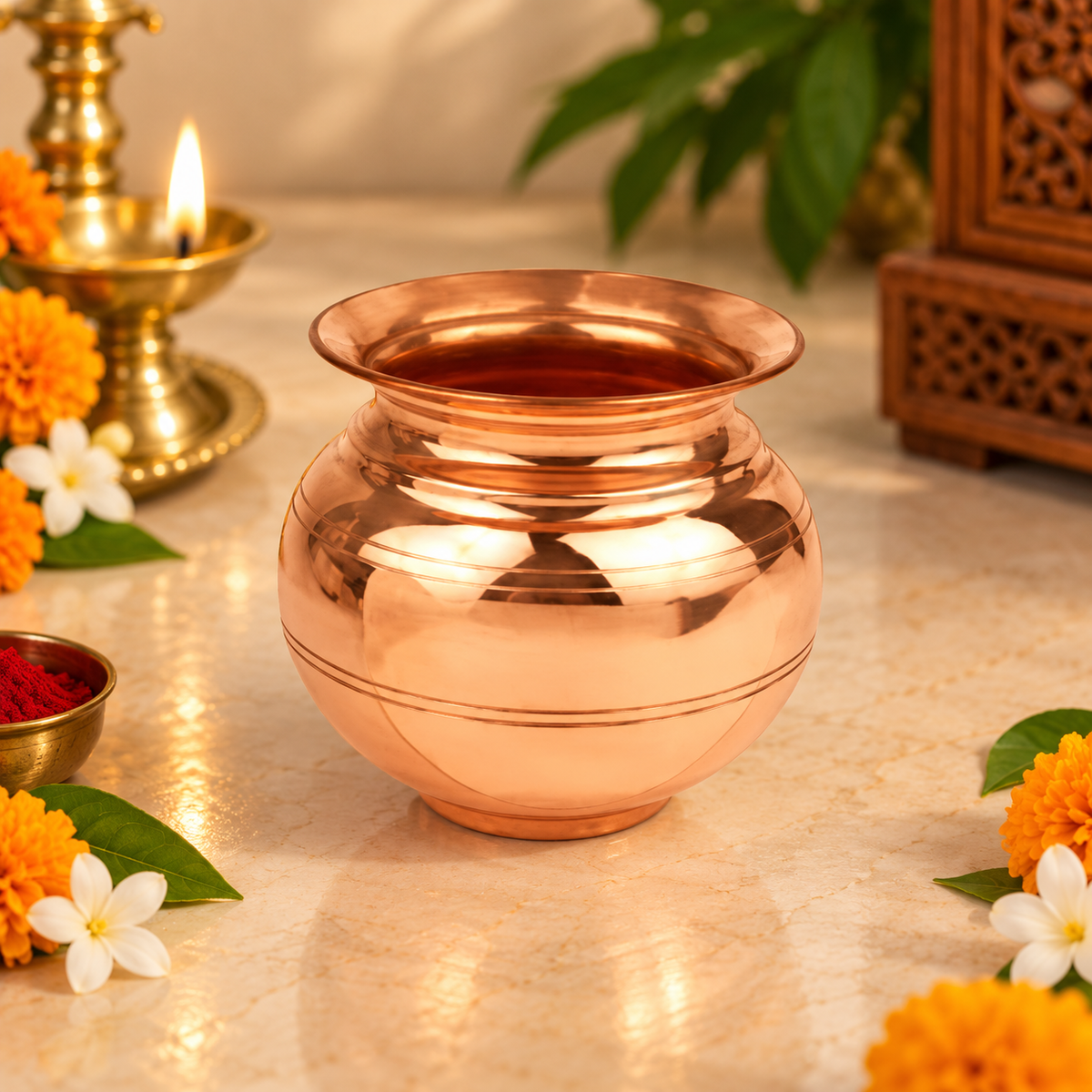 Premium Handcrafted Copper Kalash Kalasham for Pooja & Rituals | Divine Vedas