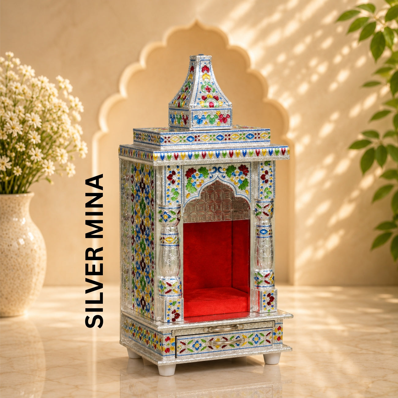 Premium Temple Collection 6 x 8 Inch | Luxury Pooja Mandir for Home
