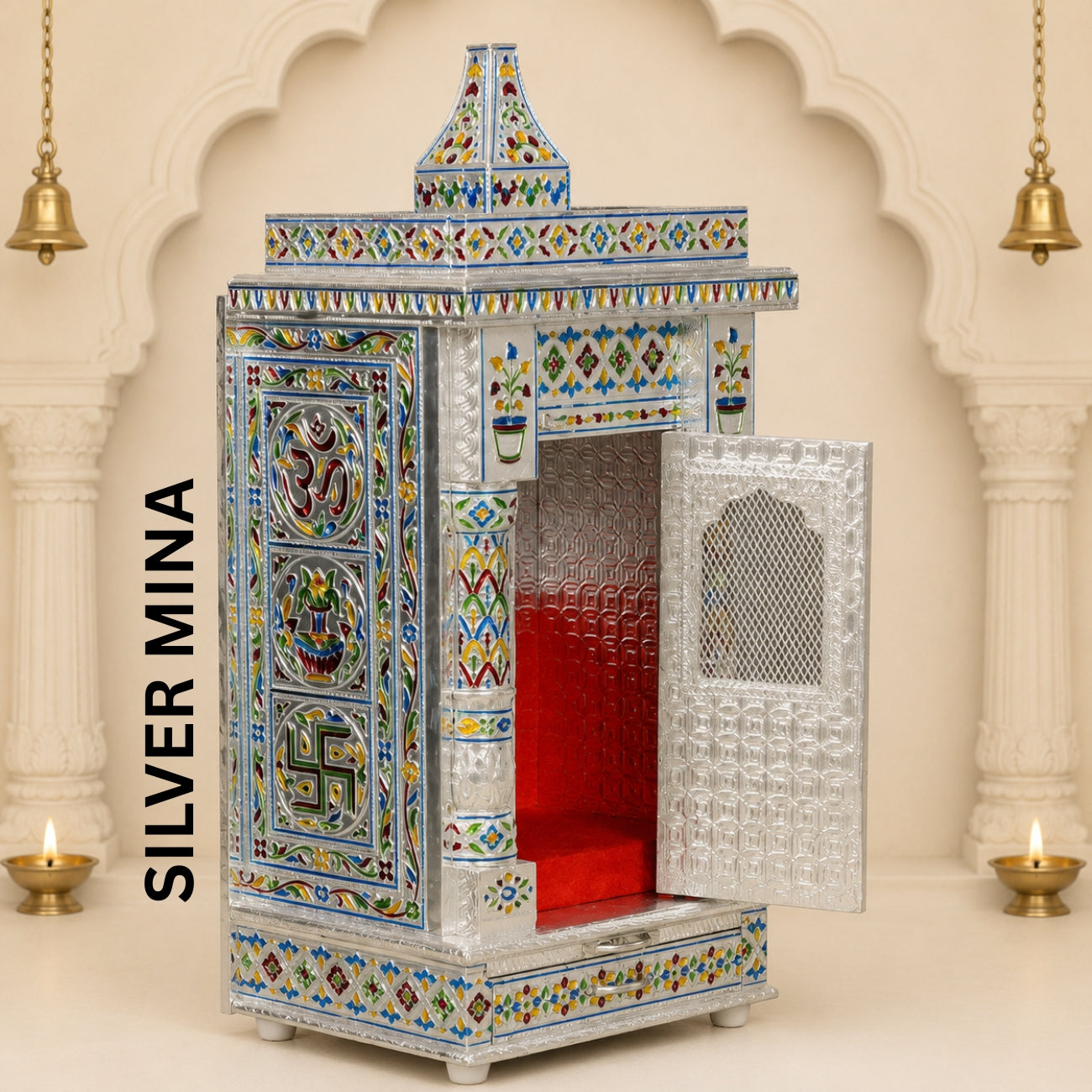 Premium Temple Collection 7 x 10 Inch | Handcrafted Pooja Mandir for Home