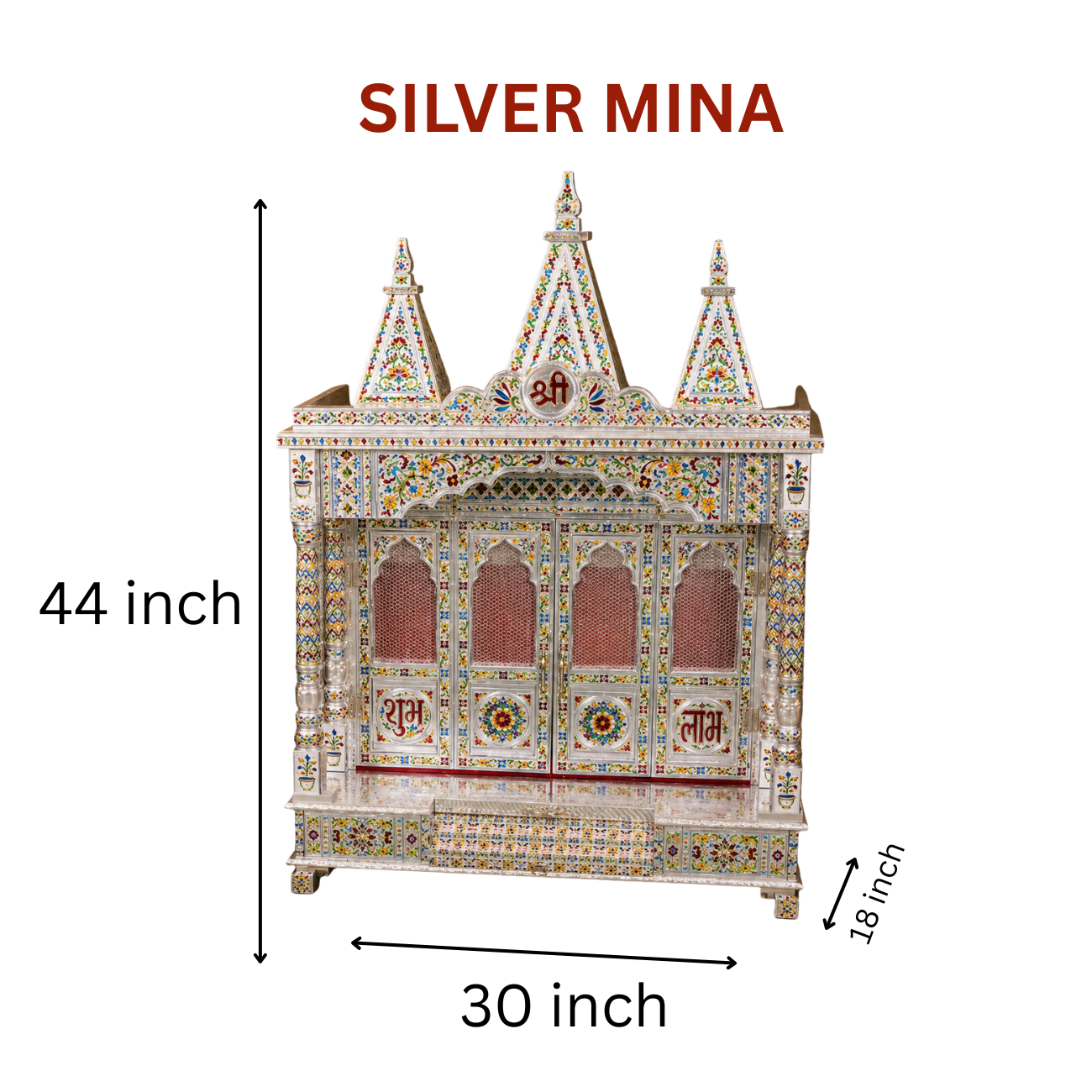 Premium Temple Collection 18 x 30 Inch | Luxury Handcrafted Pooja Mandir for Home