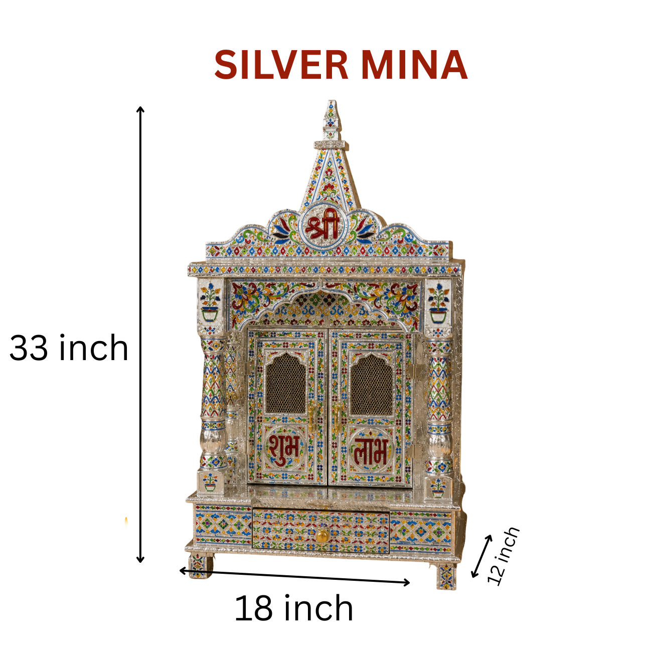 Premium Temple Collection 12 x 18 Inch | Luxury Handcrafted Pooja Mandir for Home