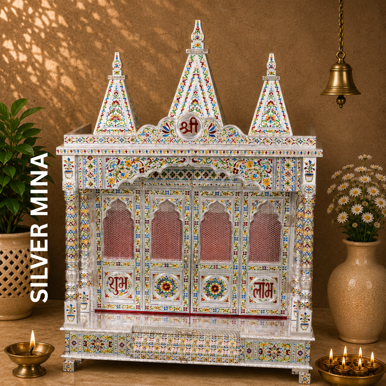 Premium Temple Collection 18 x 30 Inch | Luxury Handcrafted Pooja Mandir for Home