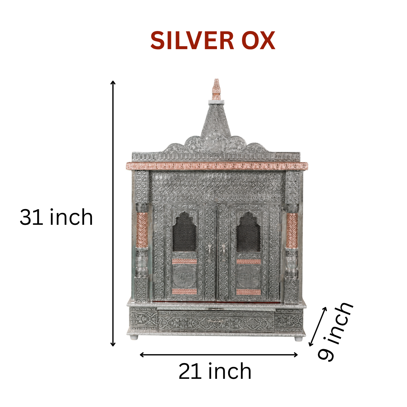 Premium Temple Collection 9 x 21 Inch | Luxury Handcrafted Pooja Mandir for Home