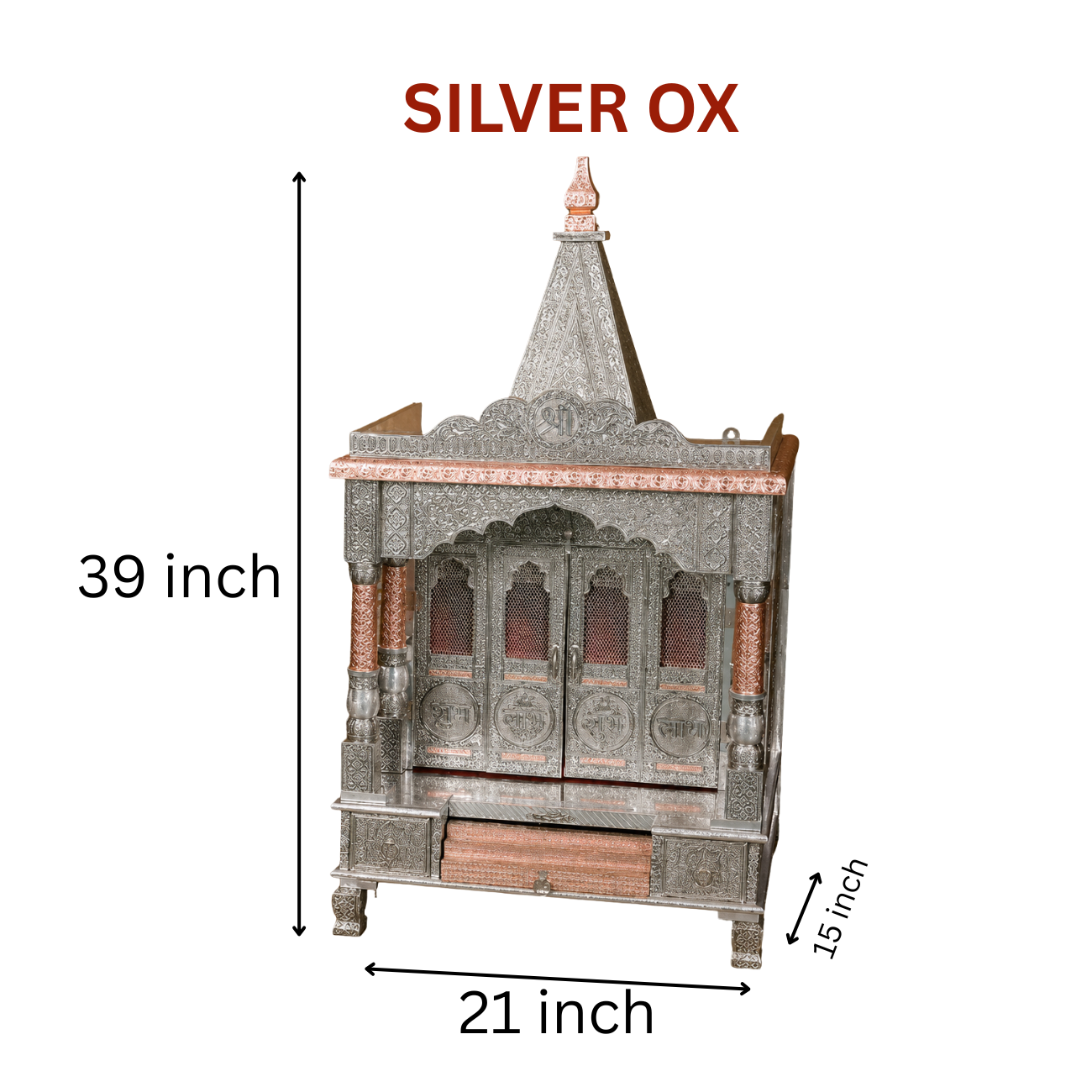 Premium Temple Collection 15 x 21 Inch | Luxury Handcrafted Pooja Mandir for Home
