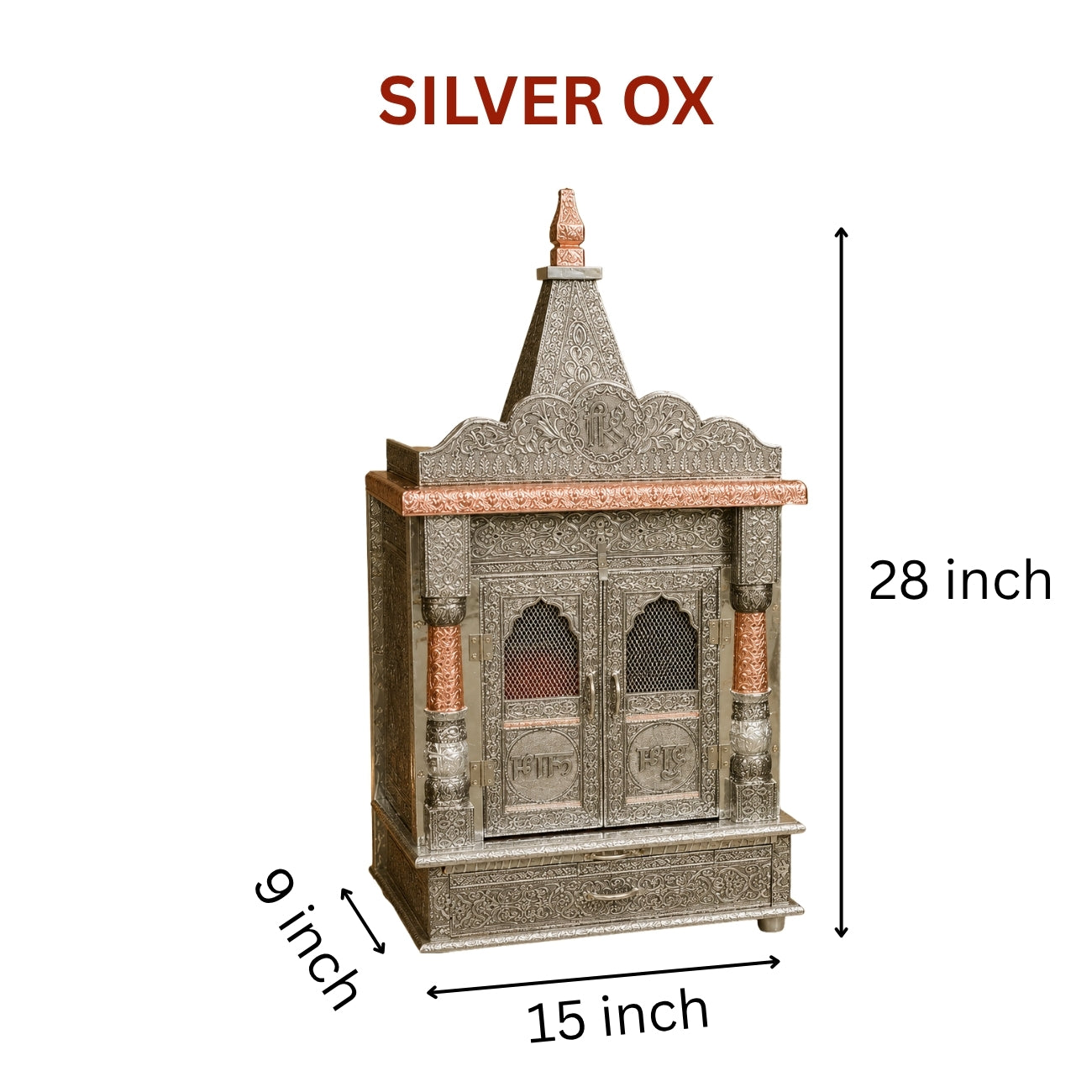 Luxury Handcrafted Pooja Mandir for Home – 9 x 15 Inch