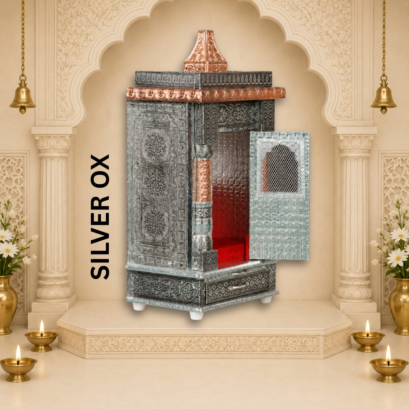Premium Temple Collection 7 x 10 Inch | Handcrafted Pooja Mandir for Home