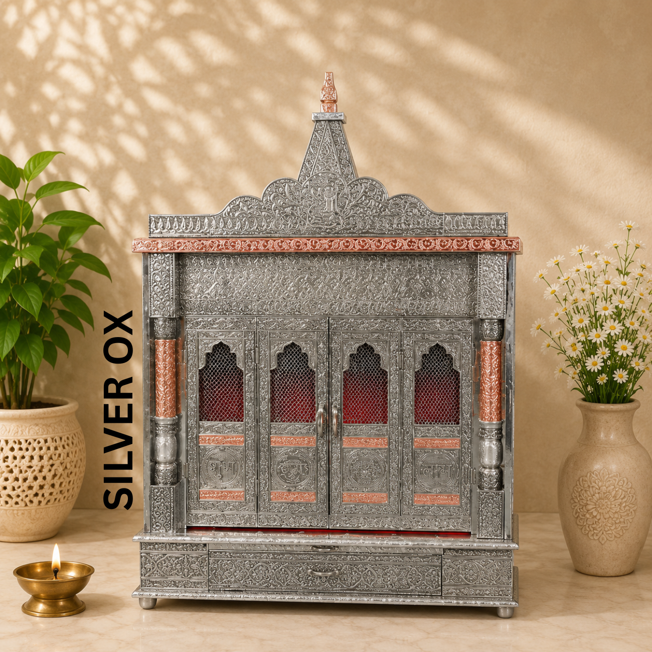 Premium Temple Collection 9 x 24 Inch | Luxury Handcrafted Pooja Mandir