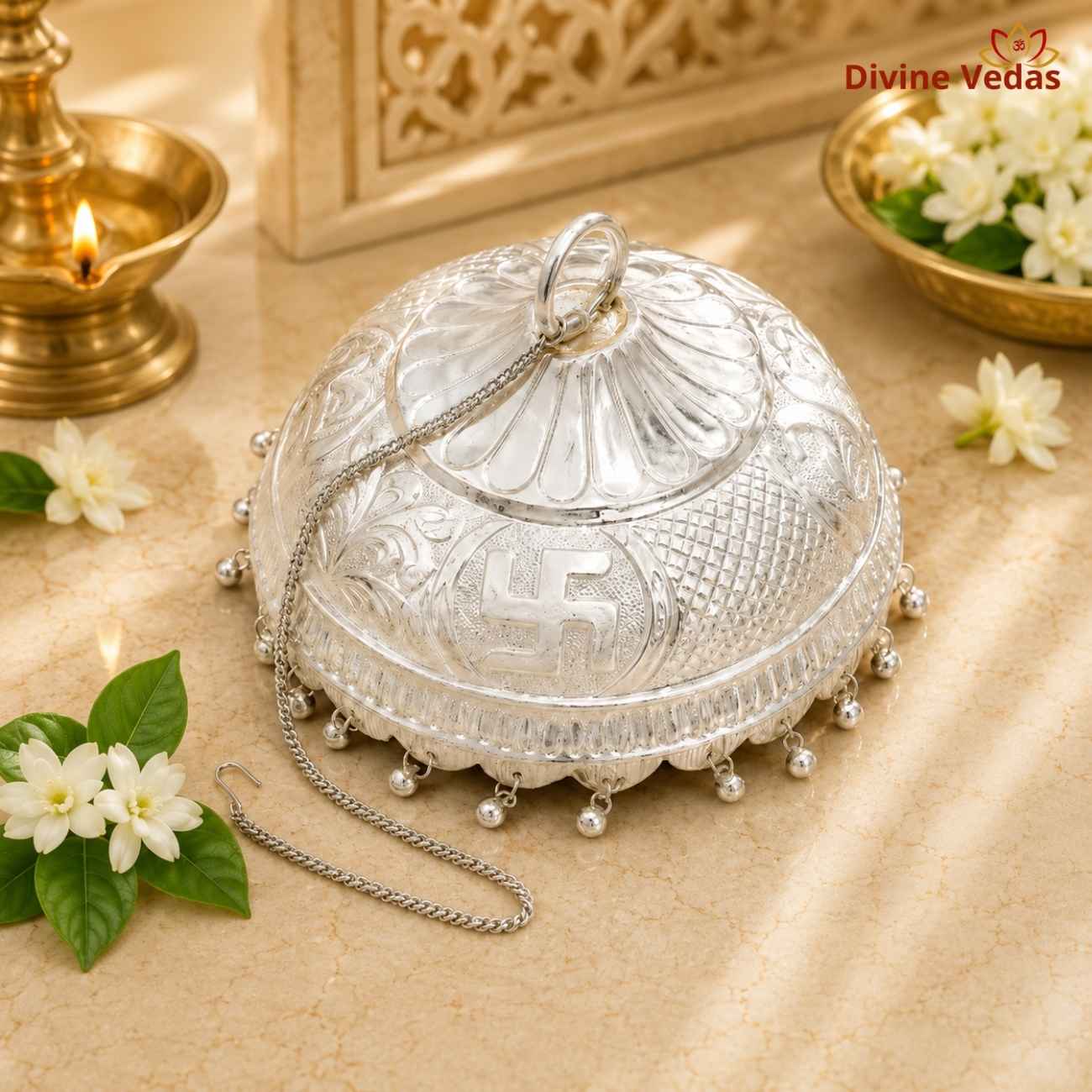 Silver Chatra/Chattar for Temple | Chandi Chhatra for God Idol & Mandir | Divine Vedas