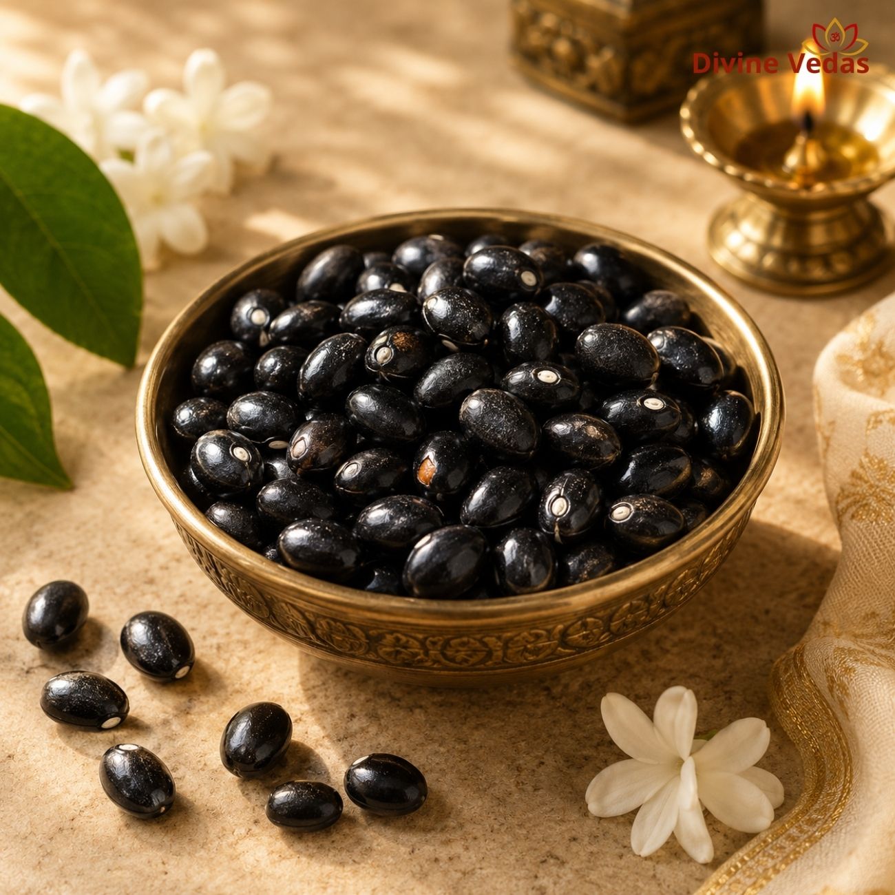 Black Chirmi Beads for Pooja – 27 Beads
