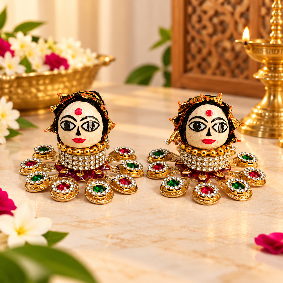 Ganesh Riddhi Siddhi Decorative Idol Set for Home Mandir & Ganpati Pooja