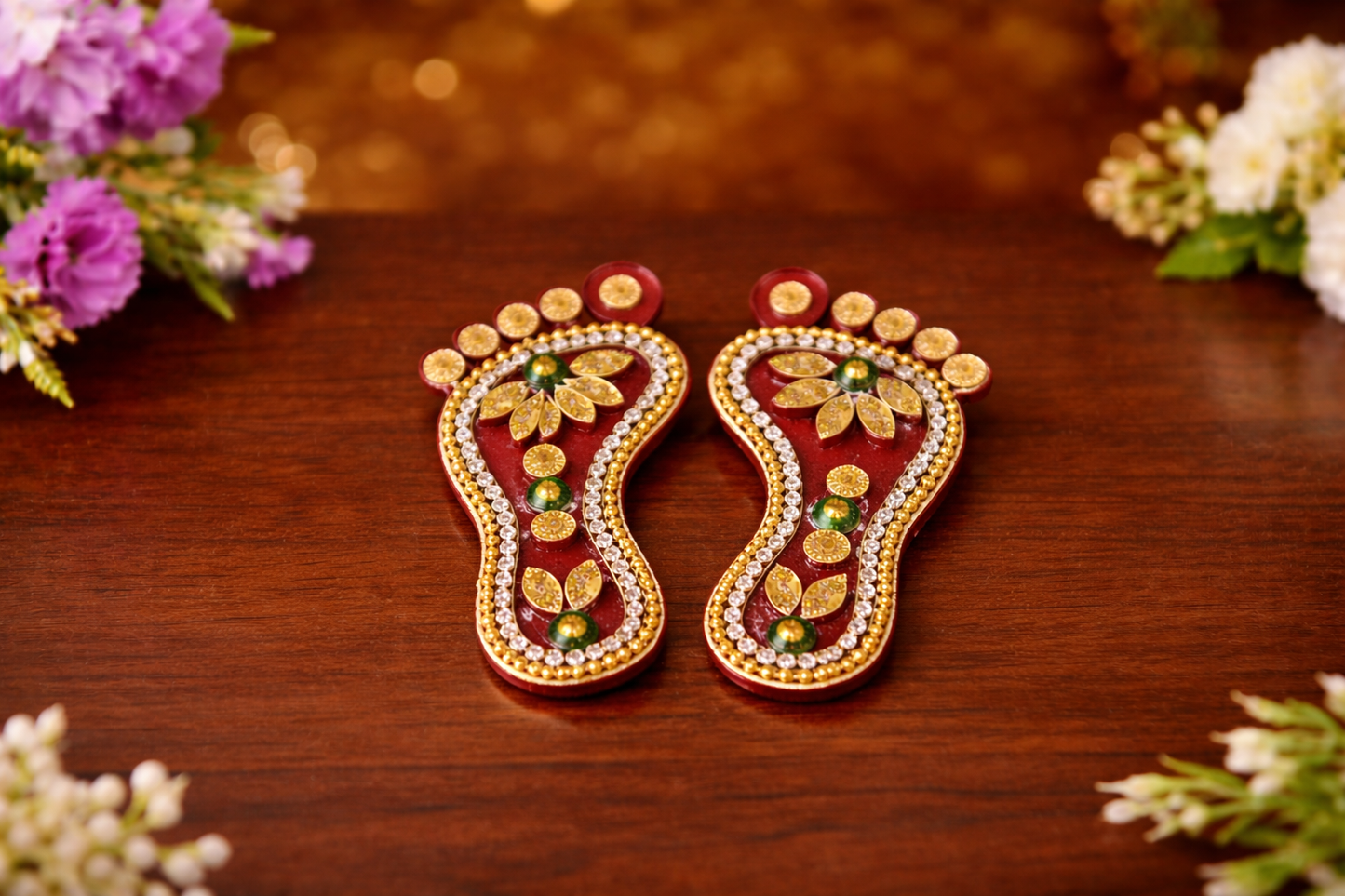 Shubh Charan Paduka for Entrance – Premium Auspicious Lakshmi Footprints Decor