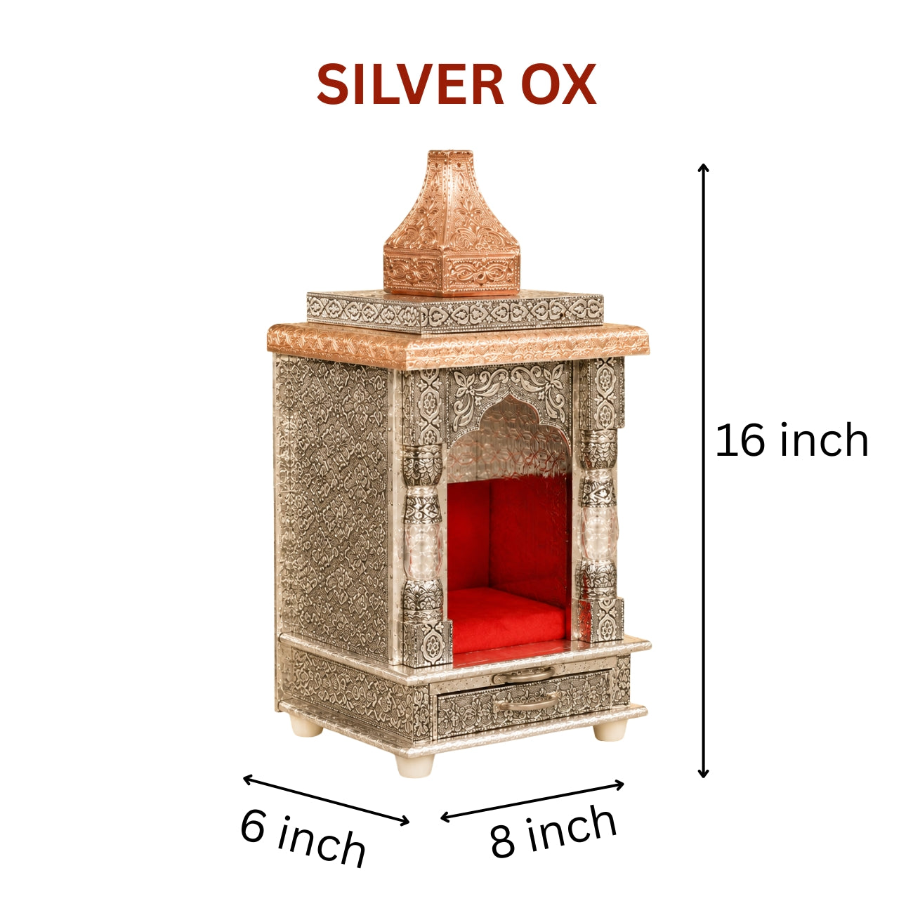 Premium Temple Collection 6 x 8 Inch | Luxury Pooja Mandir for Home