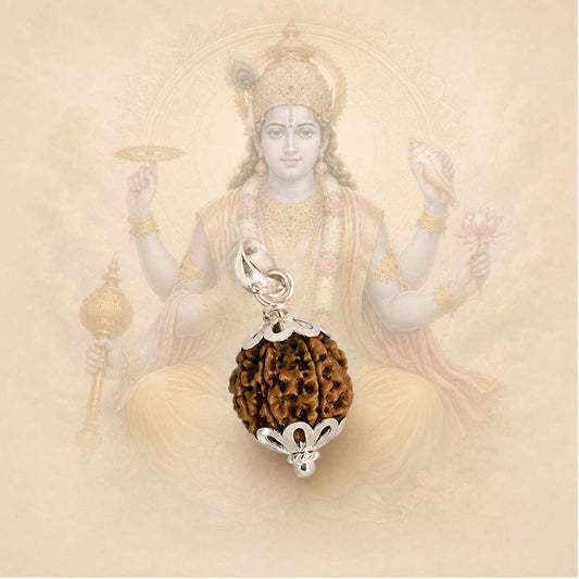 10 Mukhi Rudraksha from Nepal in Silver Caps | Original Ten Mukhi Rudraksha Pendant