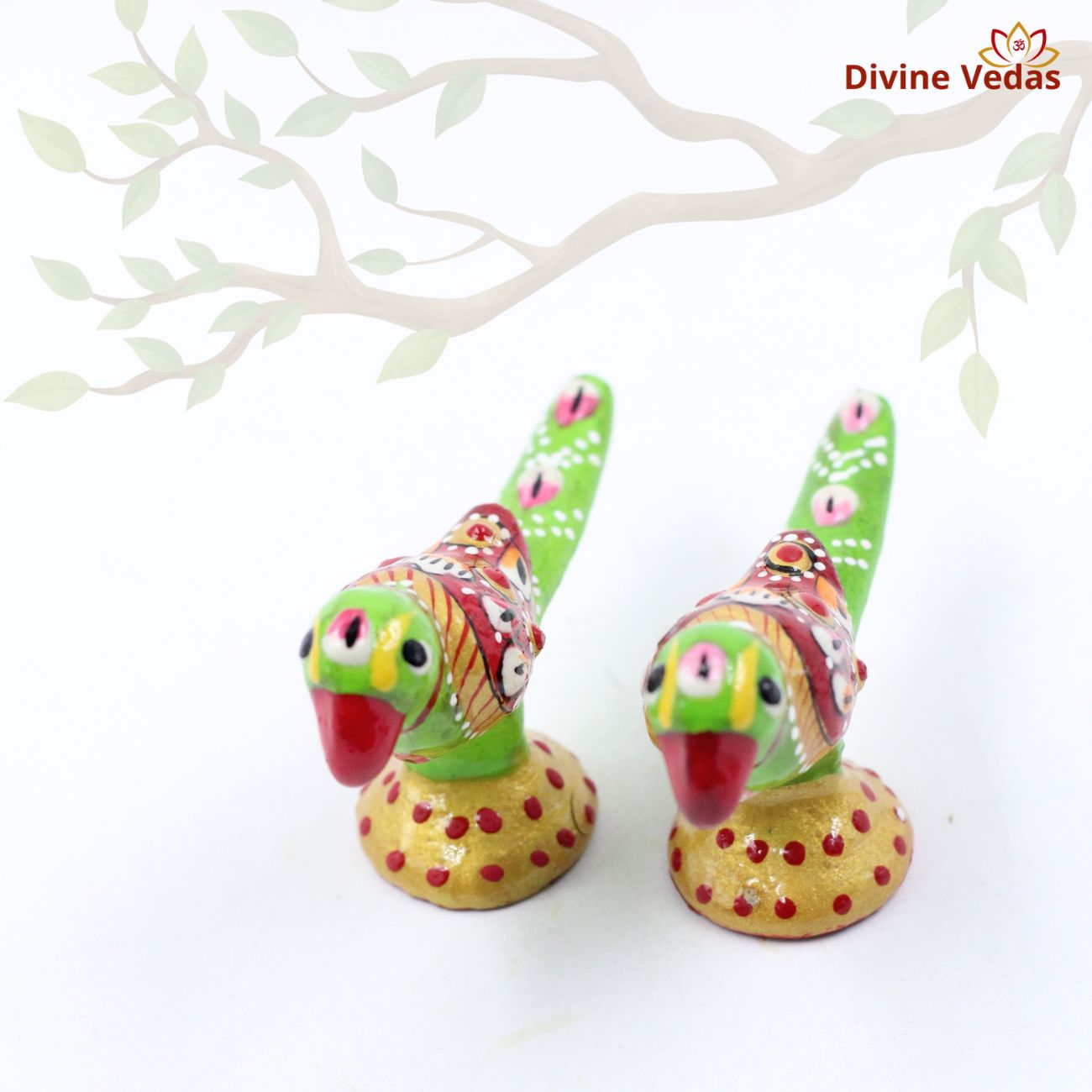 Gujarati Lagna Vidhi Parrot Pair – Traditional Wedding Ritual Decor