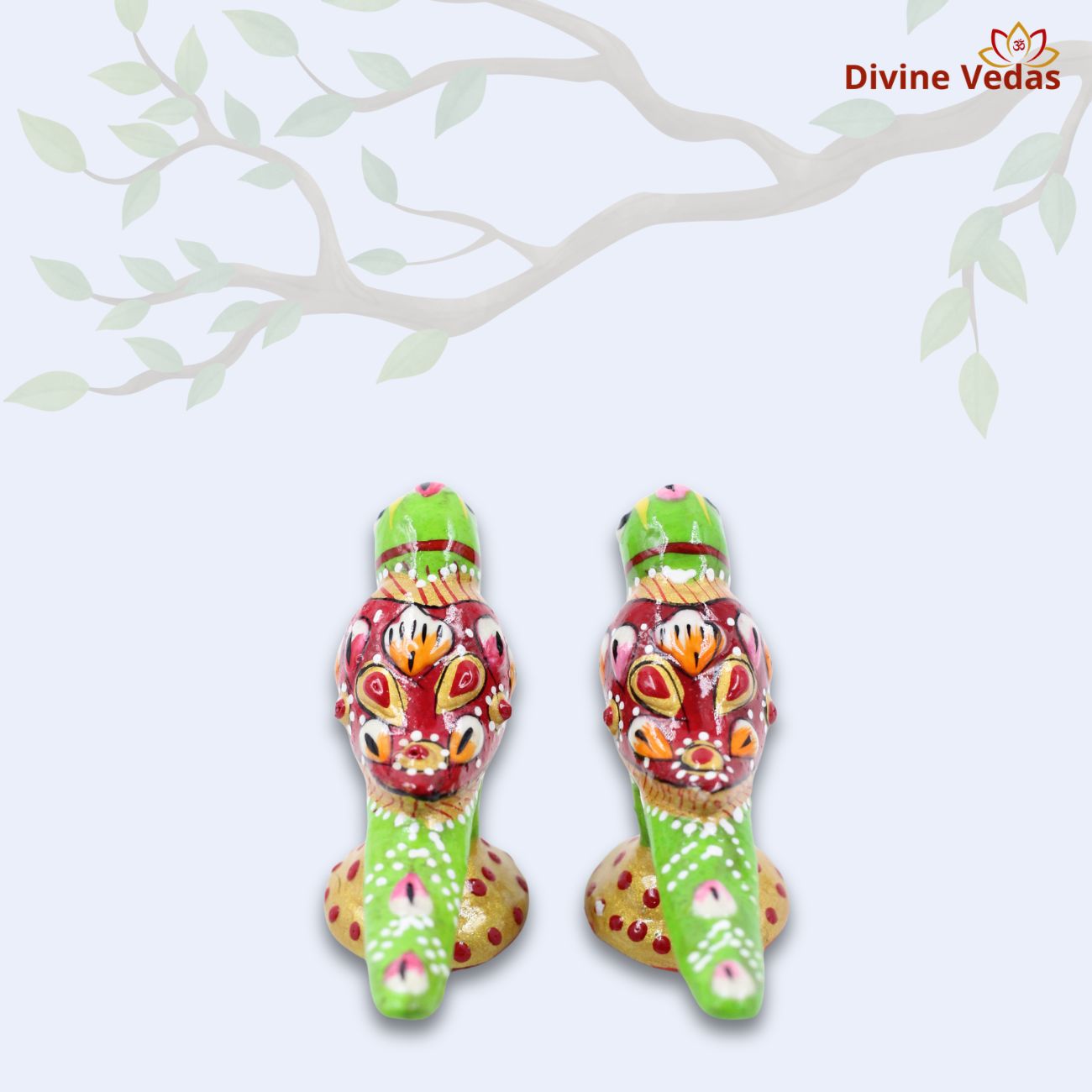 Gujarati Lagna Vidhi Parrot Pair – Traditional Wedding Ritual Decor