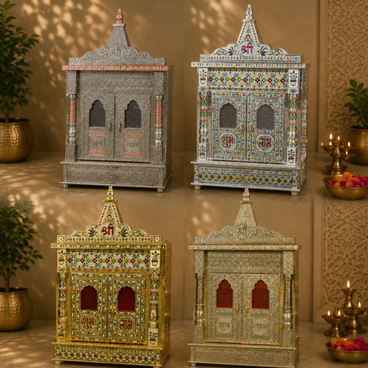 Premium Temple Collection 9 x 18 Inch | Luxury Handcrafted Pooja Mandir