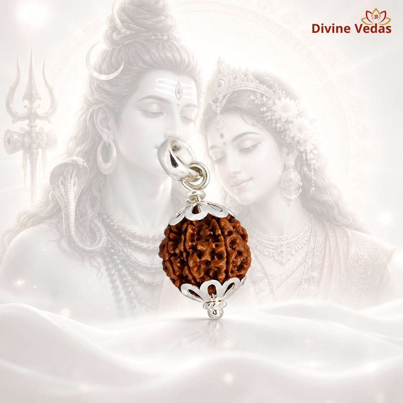 2 (Two) Mukhi Rudraksha From Nepal in Silver caps