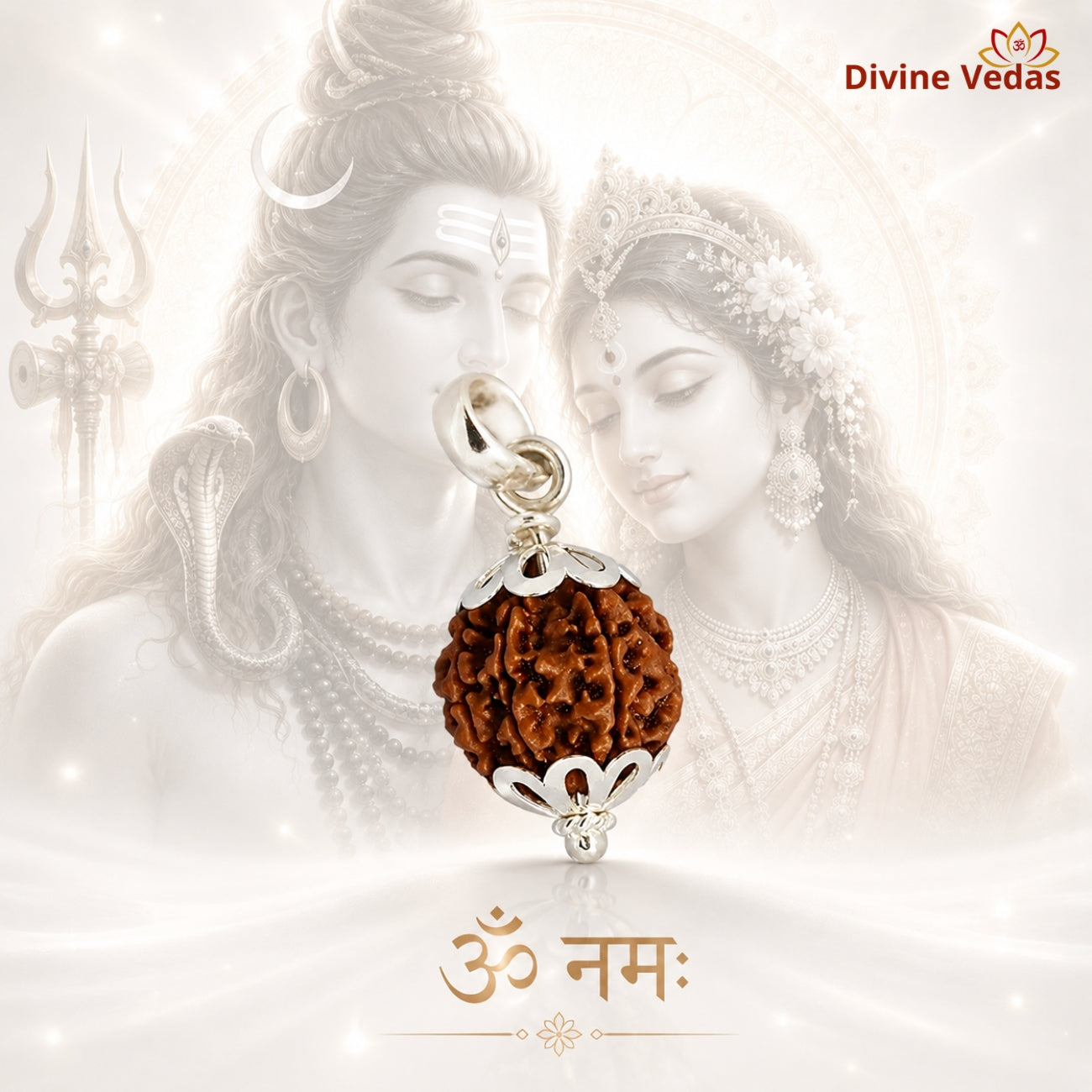 2 (Two) Mukhi Rudraksha From Nepal in Silver caps