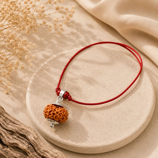 7 Mukhi Rudraksha from Java in Silver Caps | Original Seven Mukhi Rudraksha Pendant
