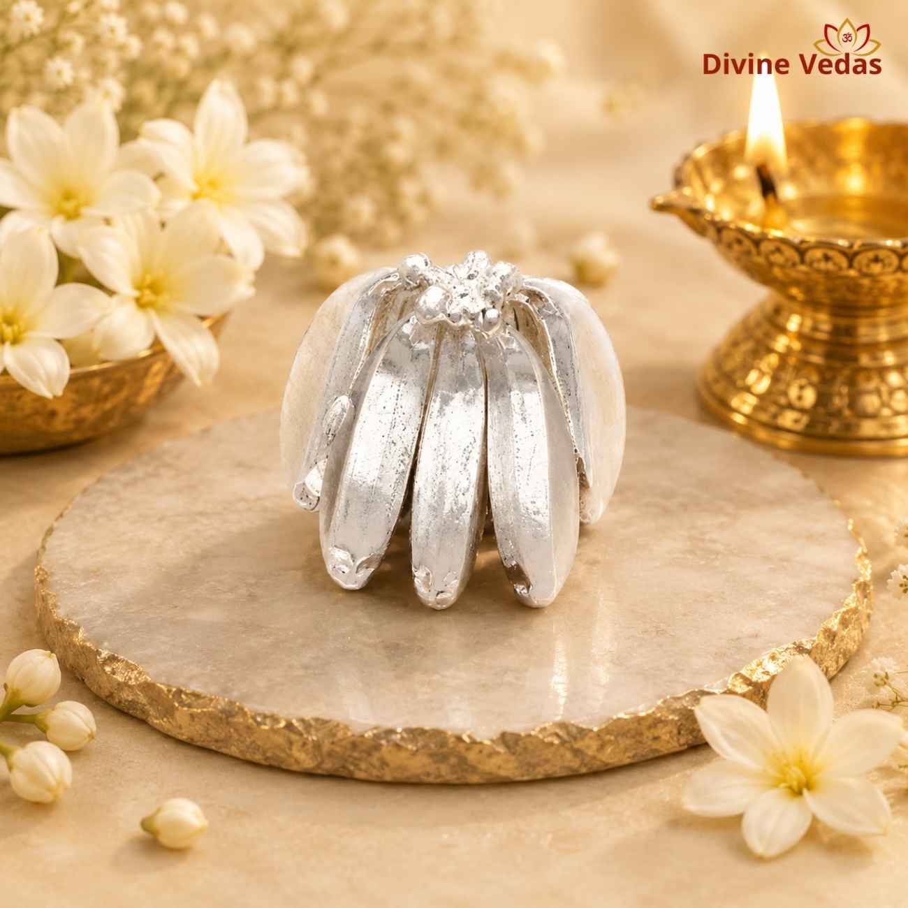 Silver Banana Bunch for Puja | Chandi Banana for Religious Offerings | Divine Vedas