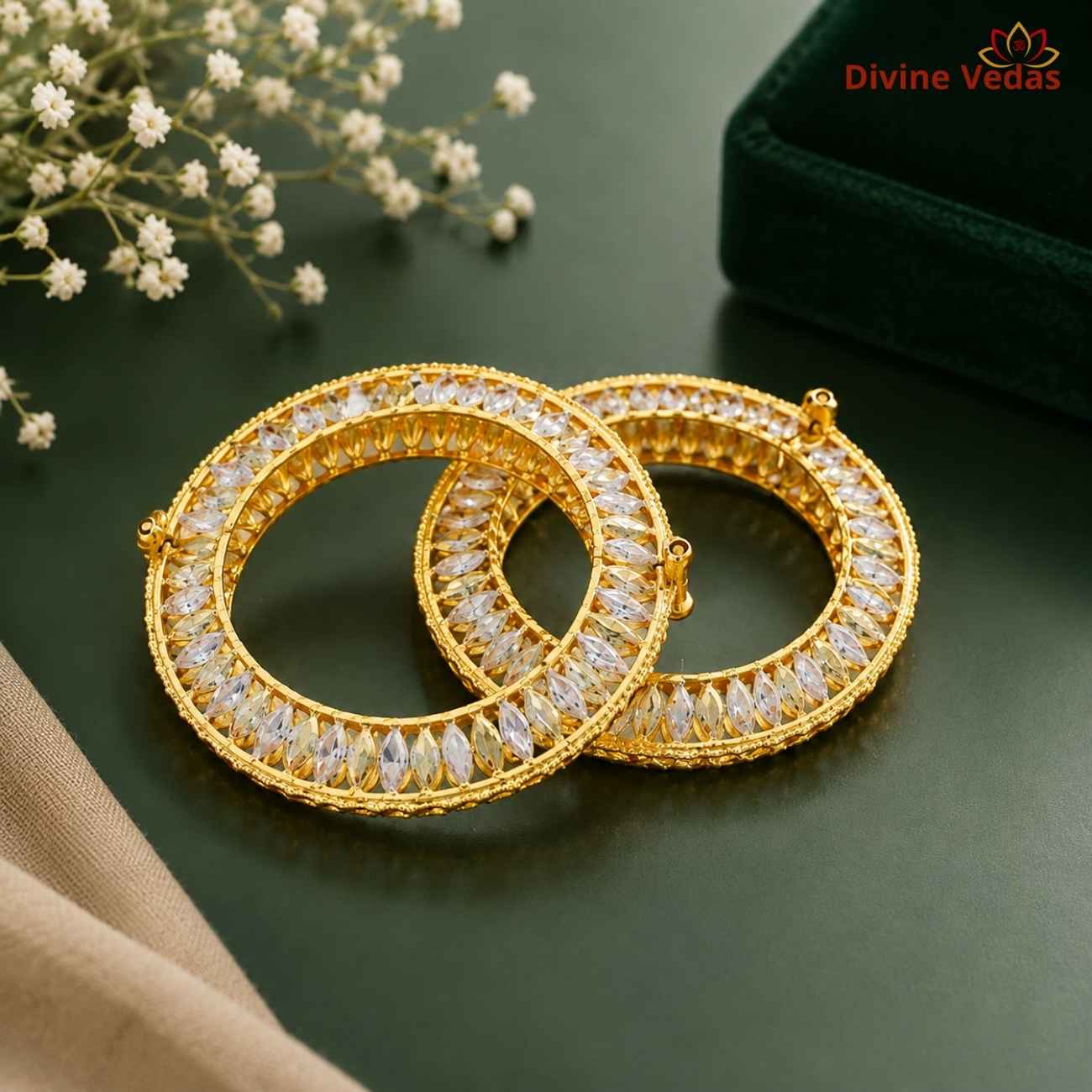 Gold Polished Sterling Silver Bangles for Deity Idols | God Murti Shringar Jewellery | Divine Vedas