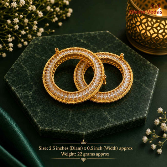 Gold Polished Sterling Silver Bangles for Deity Idols | God Murti Shringar Jewellery | Divine Vedas