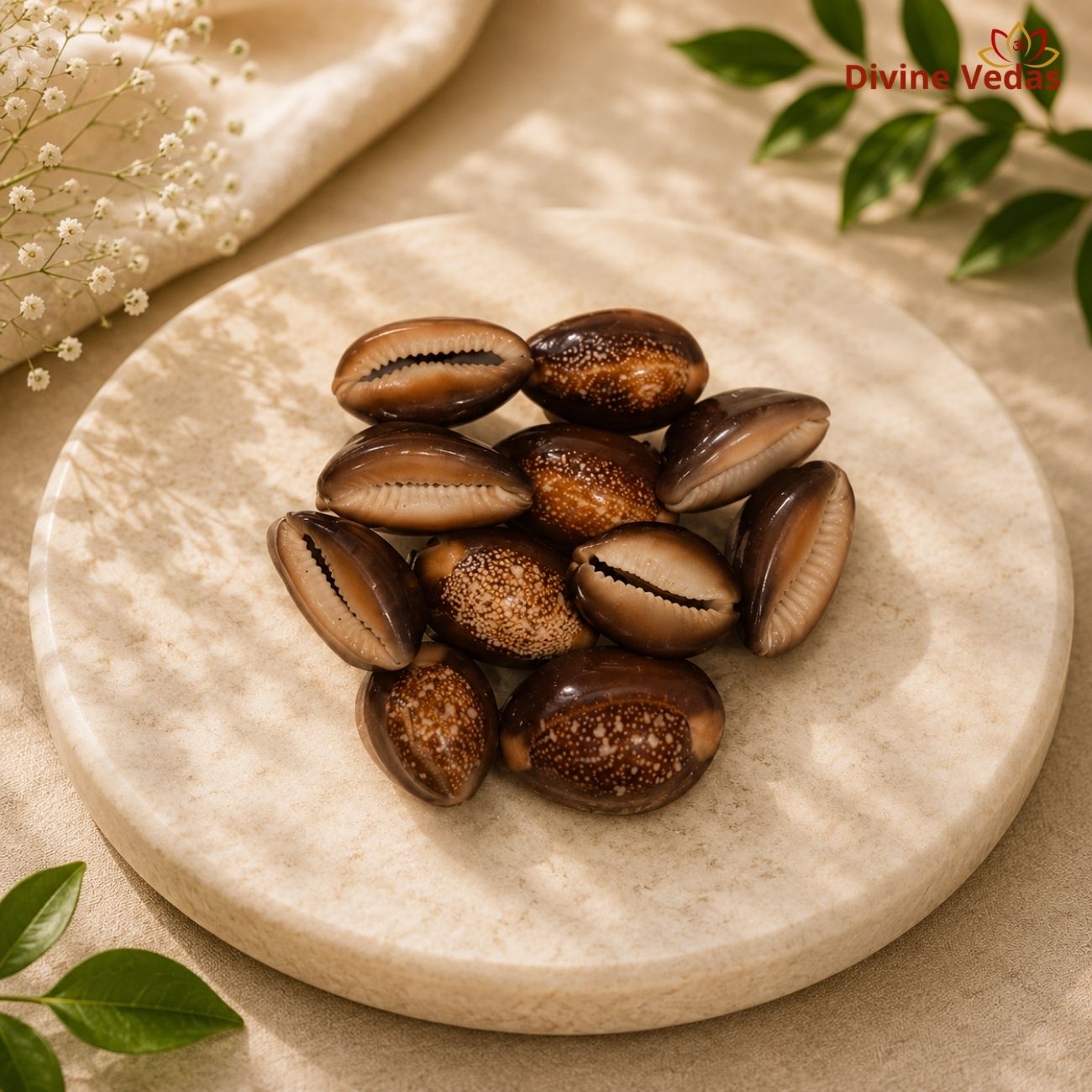 Brown Cowry Shell for Pooja – 11pcs