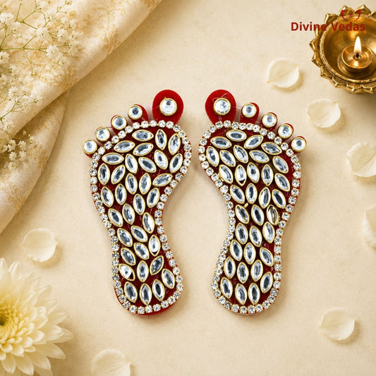 Decorative Laxmi Footprints with Elegant Stone Work
