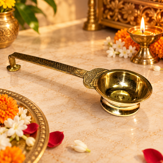 Divine Dhoop Kapoor Aarti in Brass for Pooja | Divine Vedas